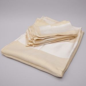 Golden yellow tablecloth and napkins set